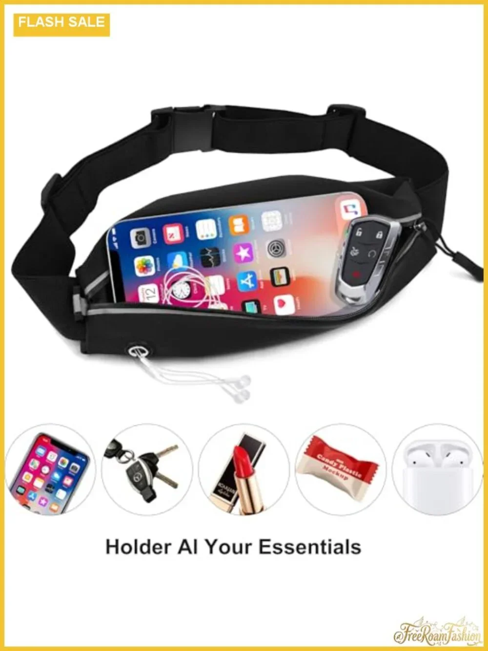 Running Belt Fanny Pack Slim Waterproof Waist Bag for Running Hiking